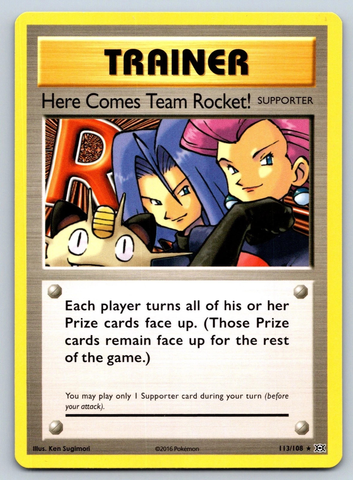 Here Comes Team Rocket! Secret Rare XY - Evolutions 113/108 NM