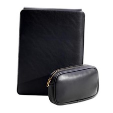 PU Leather Padded Laptop Sleeve 16Inch Compatible with Macbook Pro 16/15 Black