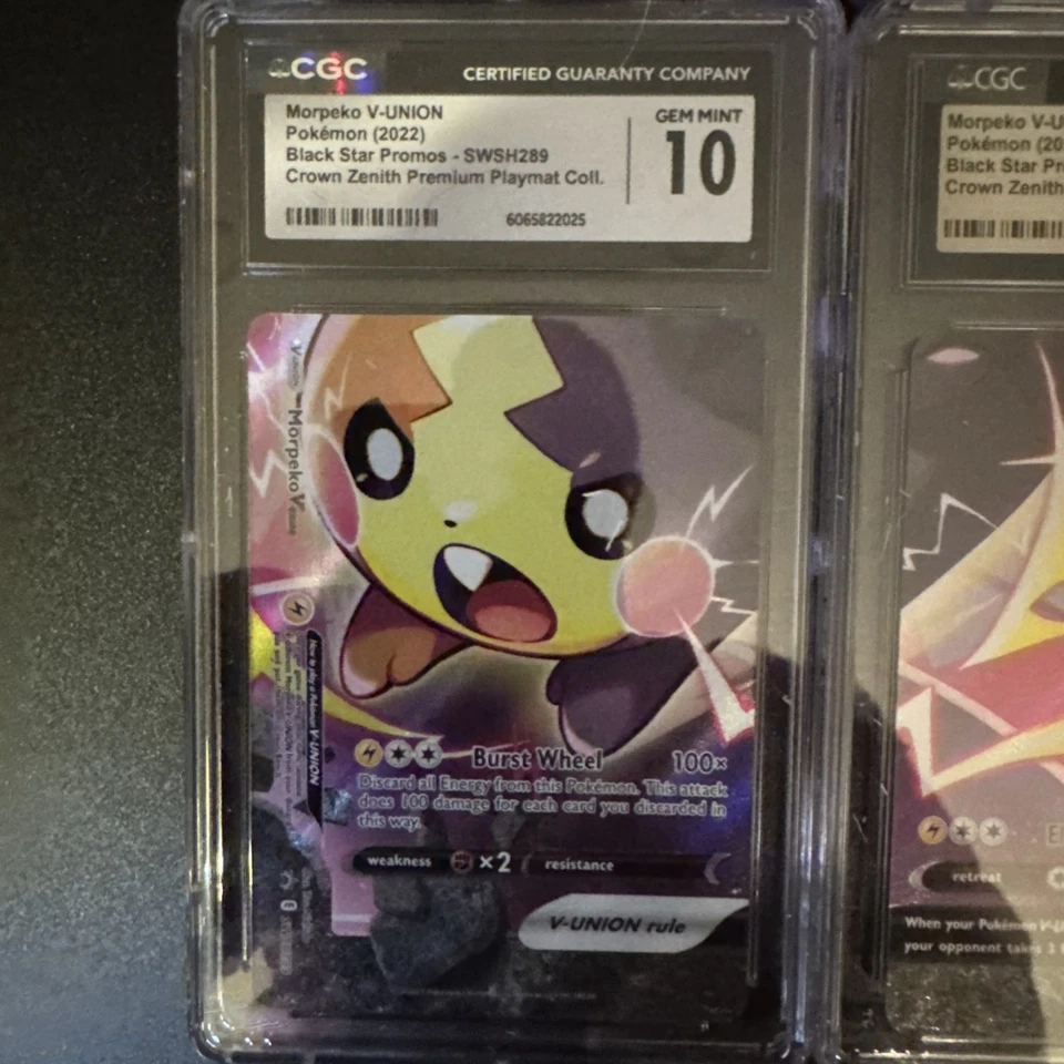 (4 Slabs) 2022 Morpeko V-Union Black Star Promos Crown Zenith CGC Graded CGC 10 - Image 4 of 4
