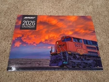 2026 BNSF Railway Calendar - 13 color train photos; railroad