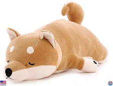 30'' Shiba Inu Plush Stuffed Animal, Soft Corgi Dog Pillow, Kawaii Decor Toy