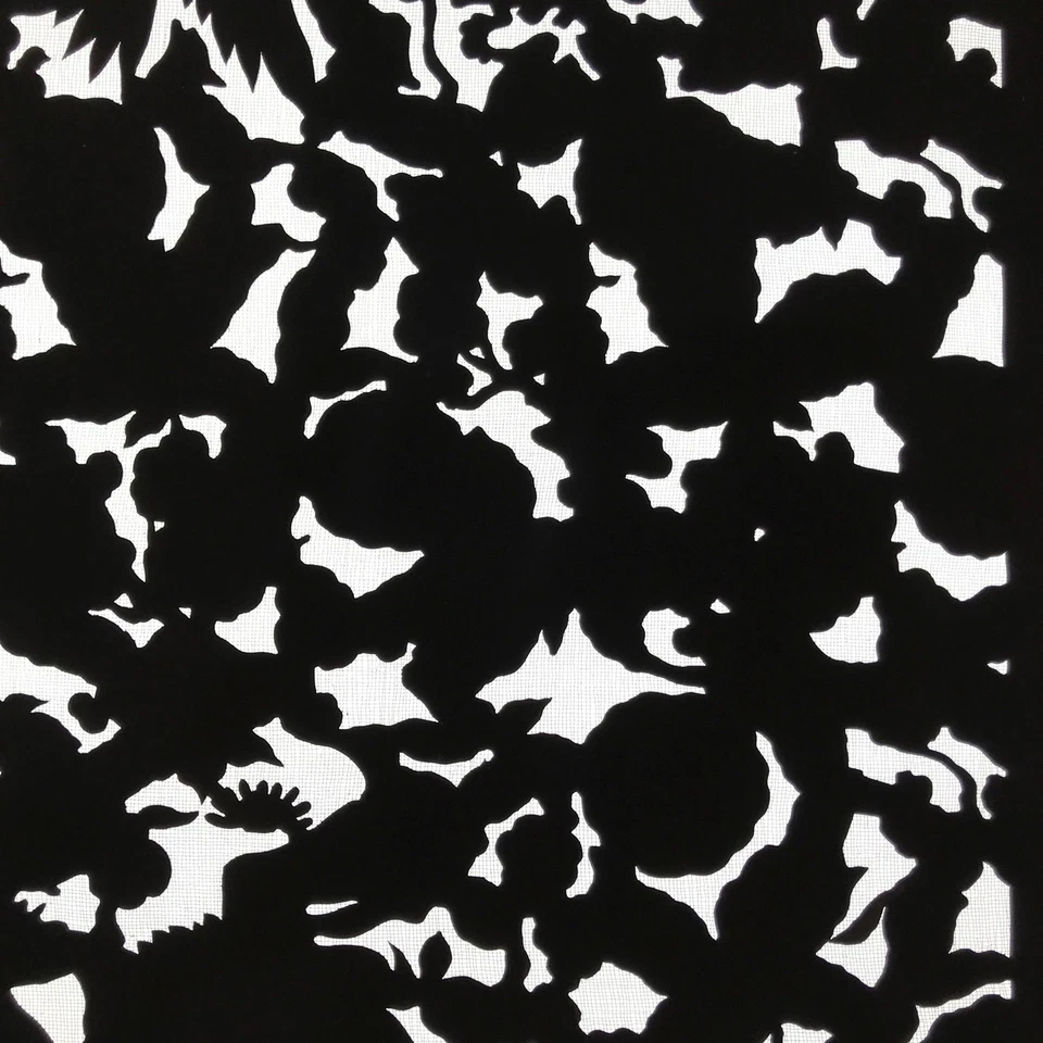 Antique Japanese Katagami Paper Kimono Stencil Katazome Silhouette Flowers C909 - Image 4 of 4