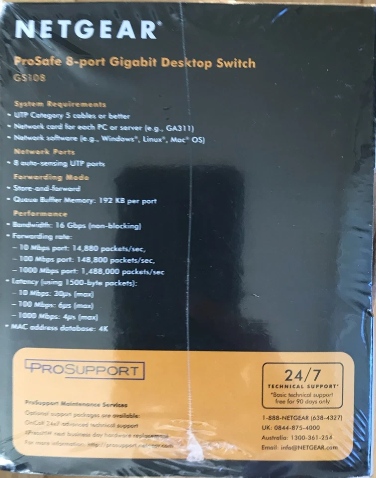 Netgear GS108 ProSafe 8-port Gigabit Ethernet Switch - New shrink wrap - Image 4 of 4