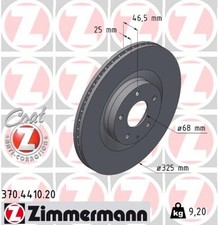 2x Bremsscheibe COAT Z ZIMMERMANN 370.4410.20 für MAZDA MX 30 DR SKYACTIV DR1W