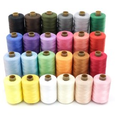 24Pcs Sewing Thread Spools Set 1000 Yards Per Spool Mixed Cotton Threads for ...