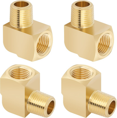 1/8 NPT Male to 1/8 NPT Female Brass 90 Degree Street Elbow Pipe Fitting 4 Pack