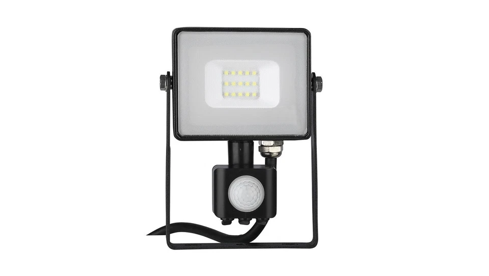Projektor LED 10W 800lm 3000K Dioda SAMSUNG z czujnikiem ruchu PIR Czarny IP65 4 - Bild 1 von 1