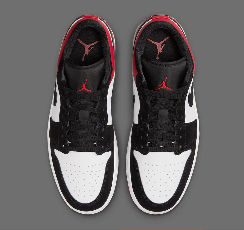 Nike Air Jordan 1 Low SE Black Toe White Red - Image 3 of 4
