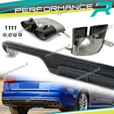 Schwarz Glanz Diffusor Auspuffblenden für AUDI A6 C7 4G mit Seriens. MOPF 15-18