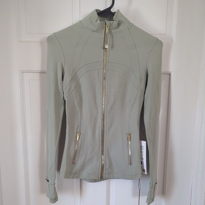 lululemon Define Jacket Nulu Fog Green w/ gold zipper Size 2 | eBay