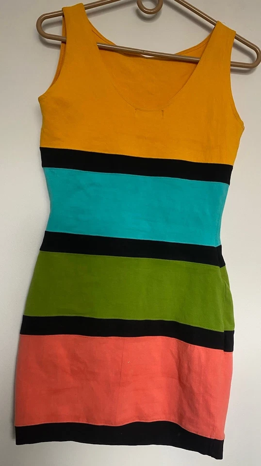 MUY RARO Vestido Vintage Maurice Sasson KIKIT Talla Pequeña Vertical Rayas Foto 4 de 4