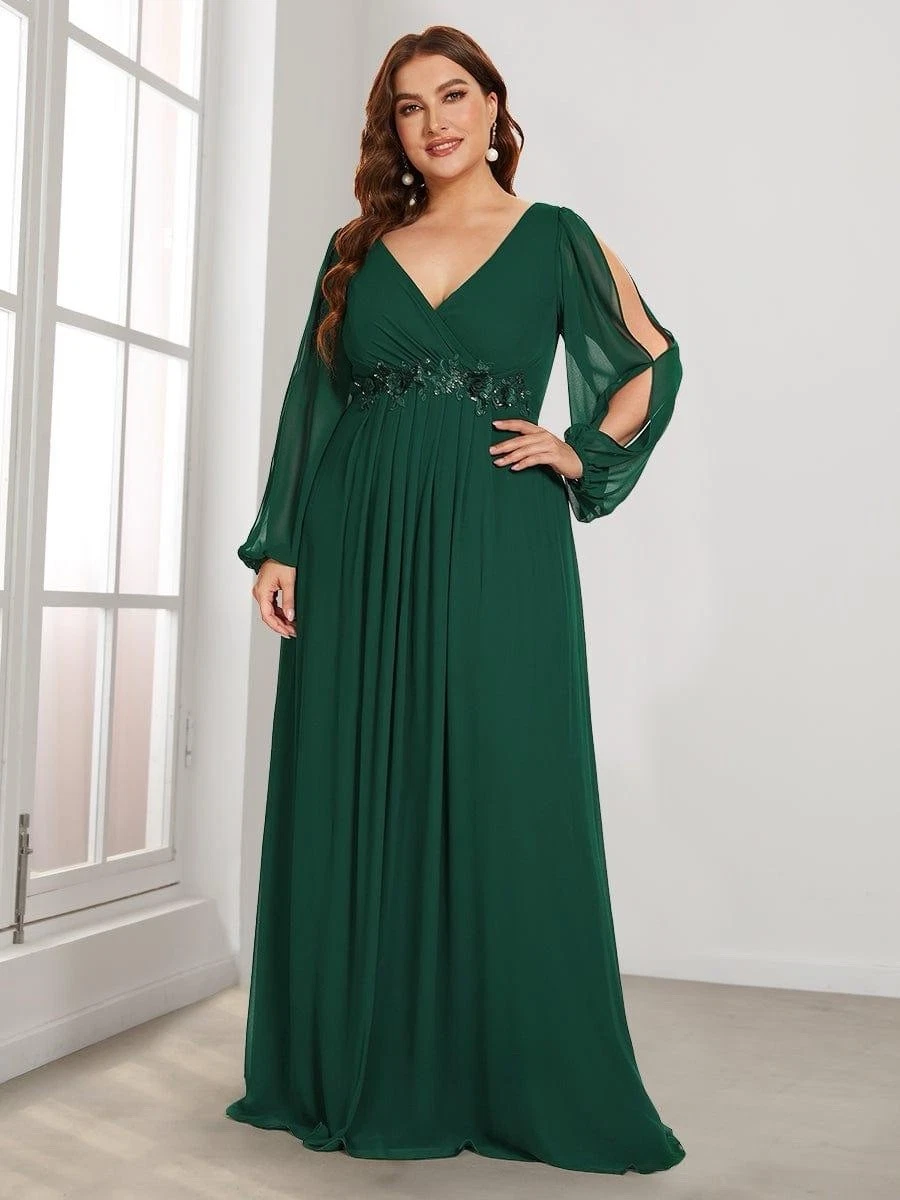 evening dresses with sleeves ebay Modest Long Sleeve Deep Red Velvet Evening Dress – daisystyledress main image 0