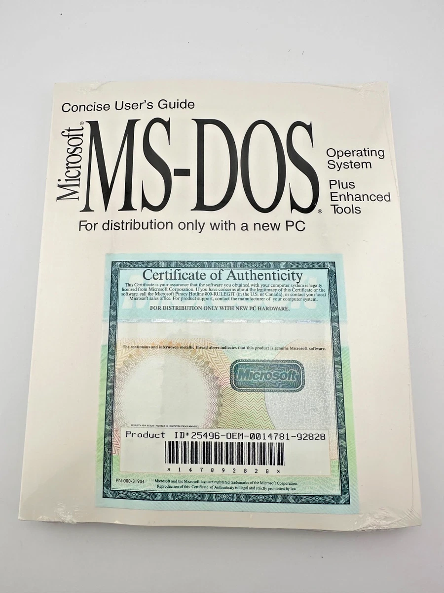 Microsoft DOS Business-to-Consumer Operating System Software for