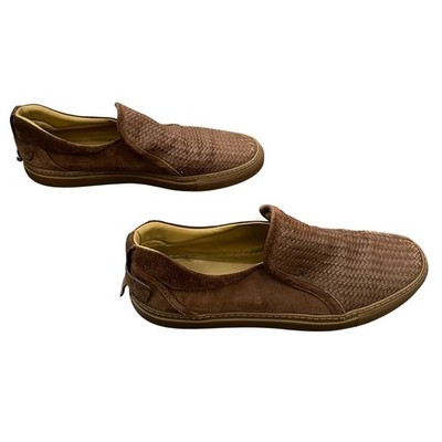 BUSCEMI Mens Brown Woven Leather Suede Slip On‎ Loafers Italy 48 Quiet Luxury BUSCEMI Mens Brown Woven Leather Suede Slip On Loafers Italy  main image 2