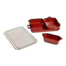Our Place 6-Pc Nesting Ceramic Nonstick Bakeware and Accessories Set FIRECRAKER