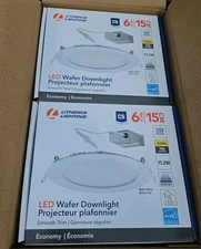 6- Lithonia LED Recessed 6" Ultra Thin Wafer Downlight WF6E LED 30K 90CRI  MW M6