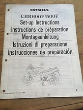 Genuine Honda CBR600F/500F Dealer set-up instruction manual 1989