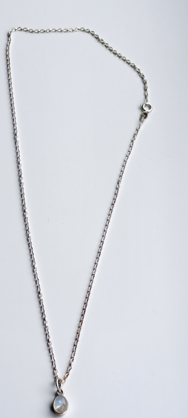 925 Solid Silver Cabochon Moonstone Necklace, 18i… - image 17