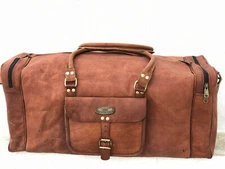 Leather Genuine Bag Travel Duffel Gym Luggage Vintage Weekend Overnight Men's