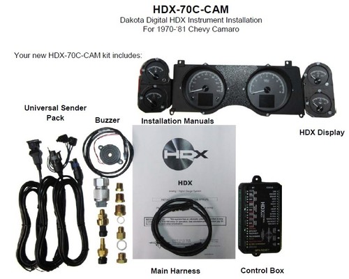 Dakota Digital 70-81 Chevy Camaro Customizable Gauge System Black HDX-70C-CAM-K - Picture 8 of 16