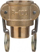1-1/2" x 1-1/2" Cam & Groove Female Coupler Male NPT Thread Part B, Brass, 1,...