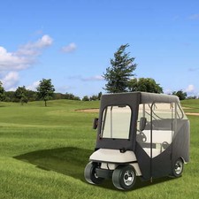 Golf Cart Rain Cover Enclosure 2 Person Club Car Waterproof Portable w/ Case NEW