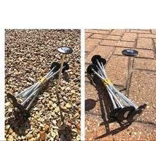 GARDEN PEGS/NAILS/TENT X 10 STEEL WITH RUBBER TOPS BY ANTANDO/L20cm/D5mm/BNIP