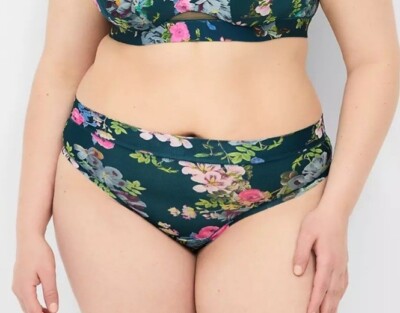 Lane Bryant Sexy Deep Teal Floral Comfort Bliss Thong Panty Plus Size 18/20, 2X