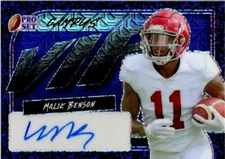 Malik Benson 2023 Pro Set Campus VIP Purple Mojo Autograph 7/10 #VIP-MB1