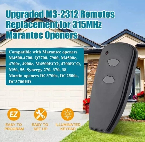 1PC Remote for Marantec control M4700 Q7500 M4700e 315MHz Garage Door - Picture 4 of 5