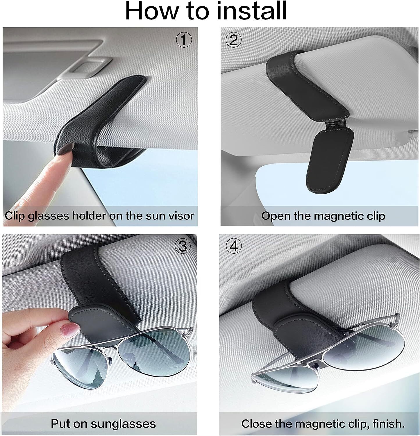 2x Car Sunglasses Clip Vehicle Sun Visor Eye Glasses Card