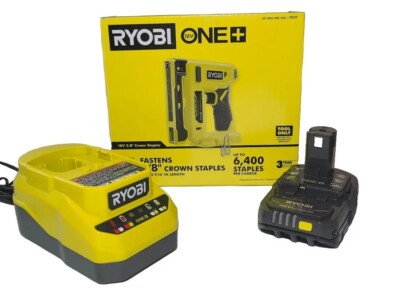 Ryobi P317 18V Cordless Compression Drive 3/8 in Stapler W Battery + Charger NEW