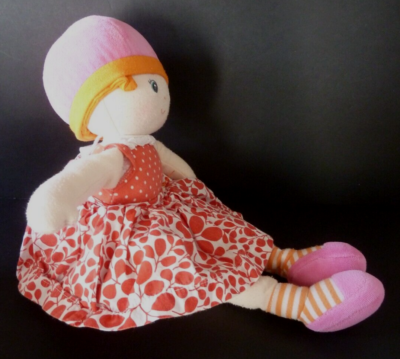 Doudou poupée bébé Miss rose fleur de coton COROLLE