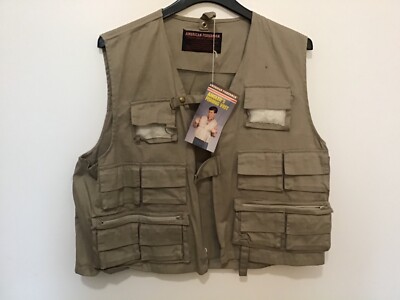 American Fisherman Men's M Angler's Fishing Vest Tan Many Pockets NWT! (#CB64-4)
