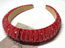 NATASHA HEADBAND RED BEADED NWT