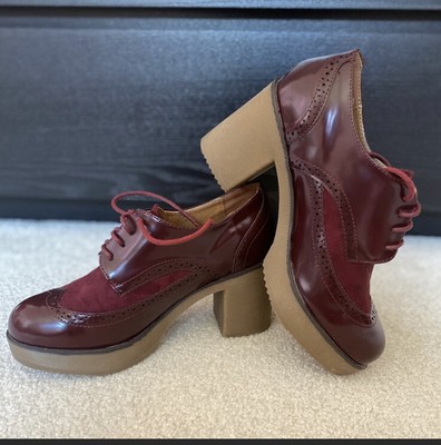 burgundy oxford heels