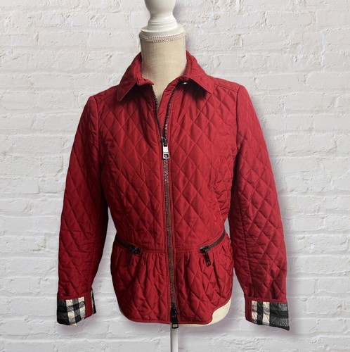 burberry quilted red jacket