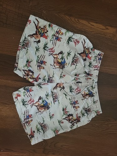 Negative Space Men Vintage Inspired Retro Look Cowboys Western Shirt & Shorts M - Picture 6 of 13
