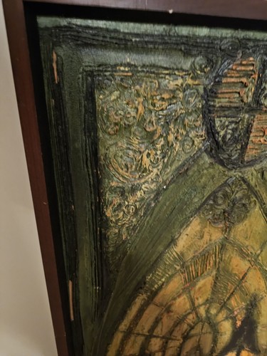 VERY RARE Van Hoople Hillside Original Impasto Gothic/Jacobean Style Painting - Picture 6 of 9