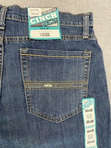 Cinch Grant Mens 32x32 Mid Rise Relaxed Boot Cut Western Cowboys Jeans New - Picture 11 of 13