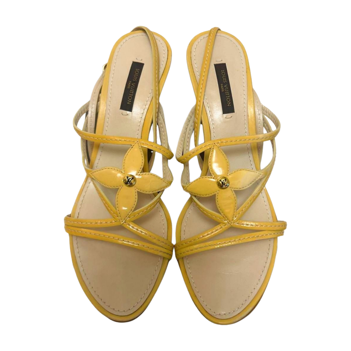 Louis Vuitton Sandals 37.5 US7.5 24cm Monogram Flower Yellow Louis Vuitton Sandals 37.5 US7.5 24cm Monogram Flower Yellow