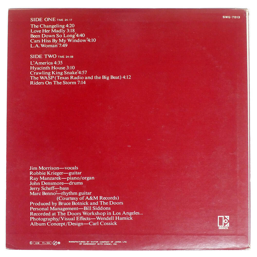 その他 LP Doors L.A. Woman SWG7513 ELEKTRA /00260 LP DOORS L.A. Woman SWG7513 ELEKTRA JAPAN | eBay
