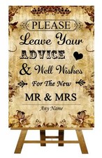 Autumn Vintage Wish Tree Guest Book Personalised Wedding Sign / Poster