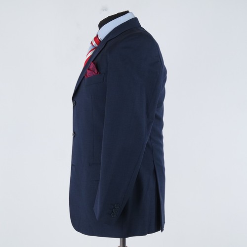 Mens Navy Blue Blazer 42R UK Size FACIS ETHOMAS Wool Sport Coat Jacket - Picture 5 of 14