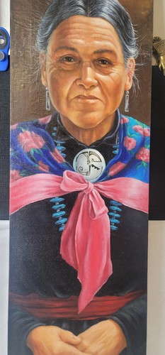 Janet Weaver Original Oil On Canvas 36"×11 Navajo Woman - Picture 3 of 6