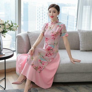 a line cheongsam dress