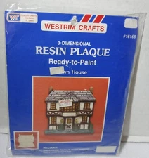 Vintage New Westrim Crafts #16168 Town House 3D Resin Wall Plaque Ready-to-Paint