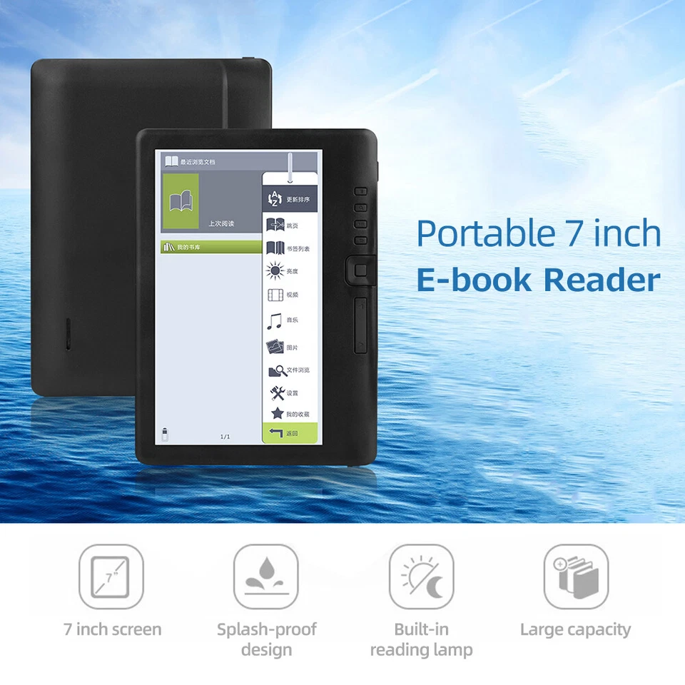 Portable E-book Reader 7 inch Multifunctional E-reader 16GB Memory Compact H4W7 - Image 2 of 4