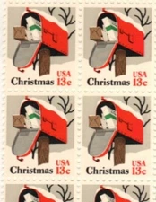 United States 13¢ Christmas Rural Mailbox Postage Stamp #1730 x 100 singles