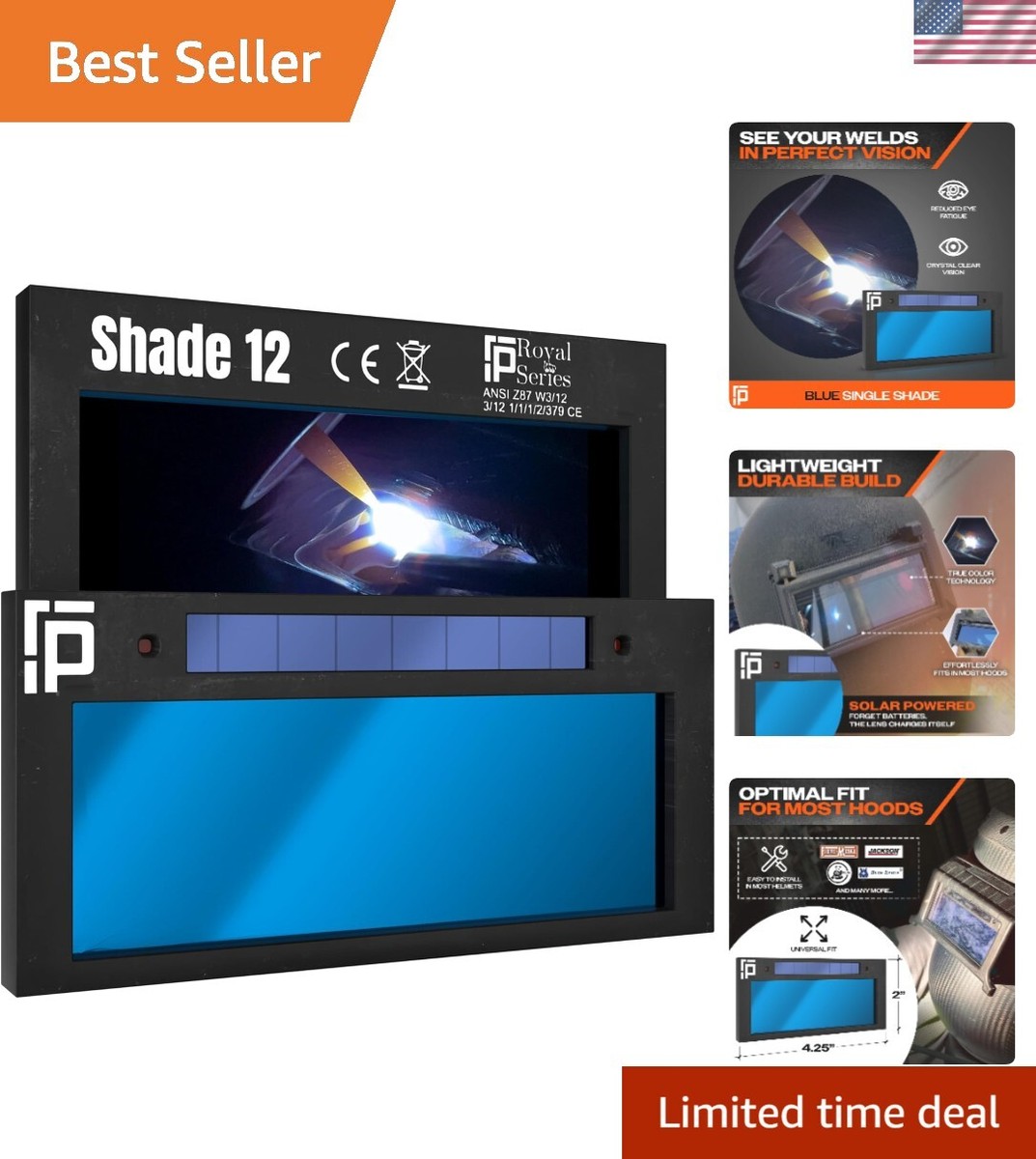 True Color 2x4 Shade 12 HD Auto Darkening Welding Lens